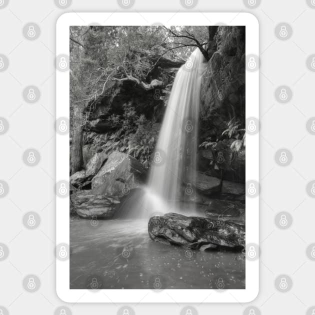 Girrakool Waterfall In Black & White Sticker by Michaelm43